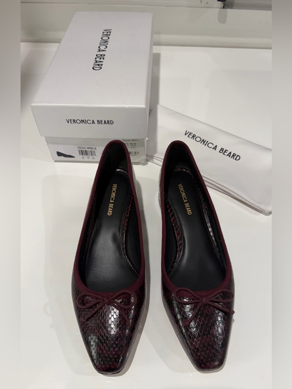 NWT Veronica Beard Cecile low heel pump in Wine Size 37 - Picture 5 of 6